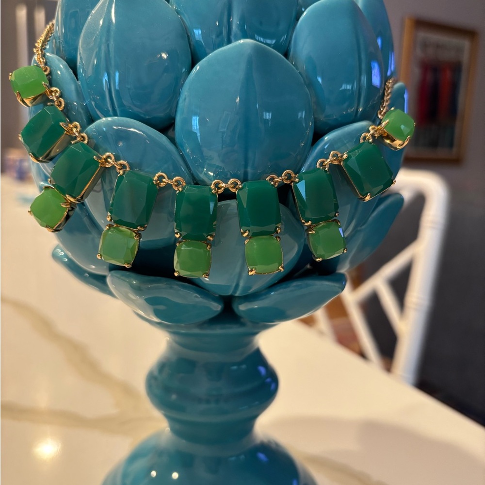 Kate Spade Green and Gold Tone Choker Necklace